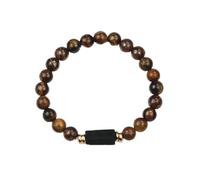 LUOKIFUR Pulsera de turmalina negra para hombre como regalo para tu pareja, novia, amigo, colega, padre o marido, Einheitsgrösse, Metal, No es una piedra preciosa