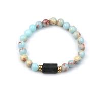 LUOKIFUR Pulsera de turmalina negra para hombre como regalo para tu pareja, novia, amigo, colega, padre o marido, Einheitsgrösse, Metal, No es una piedra preciosa