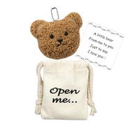 LUOKIFUR Regalo conmemorativo de oso de bolsillo para parejas de larga distancia (café)