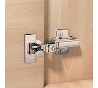 Luokim Paquete de 4 2 pares de bisagras de gabinete de cierre suave sin marco, bisagras europeas de ajuste 4D de velocidad ajustable, bisagras ocultas para armarios sin marco, bisagra de cierre