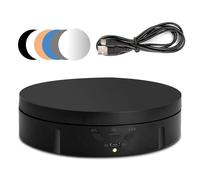 luolety Bandeja giratoria eléctrica para fotografía, soporte giratorio motorizado de 360 grados, carga de 10 kg, para video en vivo con 5 fondos para mostrar joyas, relojes, wy23-12.25-2