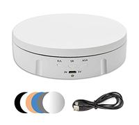 luolety Bandeja giratoria eléctrica para fotografía, soporte giratorio motorizado de 360 grados, carga de 10 kg, para video en vivo con 5 fondos para mostrar joyas, relojes, wy23-12.25-2
