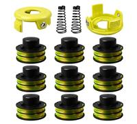 luolety Bobina de desbrozadora para Ryobi RAC118 RLT3525S, 1,2 mm y 8,4 m, líneas de carrete de doble alimentación automática para Ryobi RLT3025F/S con cubierta (9 carretes + 2 cubiertas)