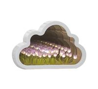 luolety Tulip Cloud - Lámpara de espejo LED, 20 flores, lámpara de noche, lámpara de mesa de tulipán, hecha a mano, adorno decorativo para dormitorio, pareja de amigos (morado)