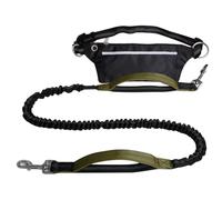 LUOLIE Collar para perro, cable de amarre para perro, bolsa de cintura multifuncional para pasear al perro + juego de correa larga para correr, trotar, deportes reflectantes