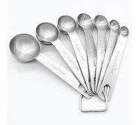 Luomorgo Juego de 7 cucharas medidoras, cucharas medidoras de acero inoxidable y cucharadas, 1/8 cucharadita, 1/4 cucharadita, 1/2 cucharadita, 3/4 cucharadita, 1 cucharadita, 1/2 cucharadita, 1