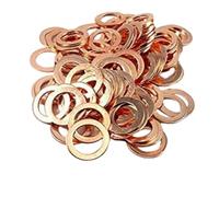 LUOQIUFA Arandelas de cobre M10, arandelas planas de anillo de manivela, tapón de aceite, arandelas de conexión, 10 x 14 x 1 mm (30 unidades)