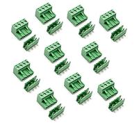 LuoQiuFa - Juego de 10 conectores de bloque de terminales enchufables PCB de ángulo recto de 4 pines de 5,08 mm