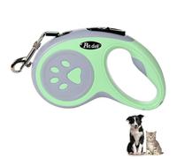 Luoqun88 - Correa retráctil para perro, cable retráctil - Cinta de nailon resistente de 5 m, freno y bloqueo con una sola mano, diseño sin enredos para perros pequeños a medianos (verde)
