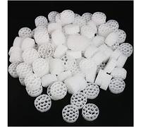 LUORNG 100pcs Acuario Fish Tank Koi Estanque de plástico bioquímico filtro medios para tanque de peces Sump Koi Pond Acuaponics Acuaculture Hydroponics Diámetro 25mm, Blanco