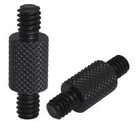 LUORNG 2 adaptadores de tornillo de trípode de 1/4 pulgadas de extensión de doble cabeza de aluminio para trípodes réflex digitales, monópodes, binoculares, cabezales de bola, anillos de lente