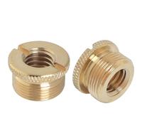 LUORNG 2 adaptadores de tornillo roscado hembra de 3/8 a 5/8-27 macho de latón roscado fino para soporte de micrófono, trípode adaptador de nivel láser