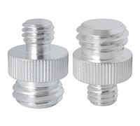 LUORNG 2 adaptadores de trípode de nivelación horizontal 3/8 macho a 5/8 macho plateado para instalación de jaula de cámara