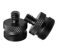 LUORNG 2 adaptadores de trípode de nivelación macho de 1/4 a rosca fina de 5/8-27, soporte de luz de relleno recto para trípode a adaptador de nivelación láser, color negro