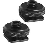 LUORNG 2 adaptadores de zapata caliente 3/8 macho a 1/4 hembra de una sola capa, soporte de zapata caliente, soporte de tornillo, soporte de flash, trípode para fotografía, convertidor de placa de