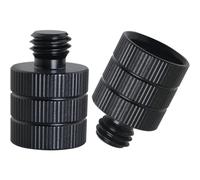 LUORNG 2 adaptadores roscados de nivel láser a trípode 3/8 macho a 5/8-11 hembra, adaptador de soporte de micrófono de aluminio para equipo fotográfico, color negro
