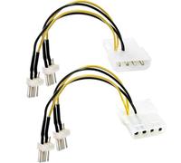 LUORNG 2 cables adaptadores de alimentación para ventilador de 3 pines a Molex de 4 pines IDE a carcasa de CPU de 3 pines