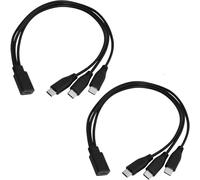 LUORNG 2 cables divisores de carga USB tipo C hembra a 3 tipo C macho, 30 m, longitud personalizada, 3 A, carga de corriente máxima solo para varios dispositivos