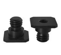LUORNG 2 piezas de metal SLR Hot Shoe Mount 1/4 hembra a 3/8 macho aleación de aluminio adaptador de cabeza pequeña accesorio de tornillo para cámara zapata caliente
