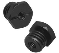 LUORNG 2 tornillos adaptadores hexagonales ranurados 1/4 hembra a 5/8 11 macho para equipos fotográficos, adaptador de trípode de nivelación láser infrarrojo marcador de carretera, color negro