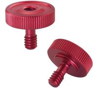 LUORNG 2 tornillos adaptadores para trípodes 1/4 macho a 1/4 hembra de aluminio para soportes de cámara con soporte en L, soporte de flash fijo rojo para conectar accesorios fotográficos
