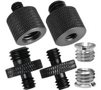 LUORNG Adaptador de rosca de trípode macho de 1/4 pulgadas a hembra de 3/8 pulgadas, macho de 3/8 pulgadas a hembra de 1/4 pulgadas, 2 adaptadores de trípode de tornillo de metal macho a macho de