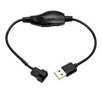 LUORNG Adaptador de velocidad de ventilador USB de 5 V a 12 V de 4 pines, cable de cobre estañado de 11.8 pulgadas, máximo 8 W/0.7 A, aislamiento de PVC, Plug and Play, para ventilador de