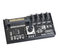 LUORNG Controlador de velocidad del ventilador de PC, uno a cuatro/concentrador, ventilador de servidor NAS, control de velocidad PWM, adaptador de perilla de ventilador de refrigeración