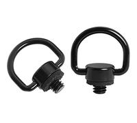 LUORNG Paquete de 2 Tornillos Tipo D de Acero Inoxidable con Anillo en D con bisagras, Tornillo de fijación para trípode DSLR para liberación rápida Correa de muñeca, Color Negro