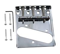 LUORNG Telecaster Bridge - Conjunto de puente plateado de 86 x 77 x 10 mm con 3 sillines de latón para guitarra eléctrica Fender Telecaster Tele Vintage
