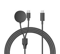 luoshaPUCY 2 in 1 Cargador Compatible con Samsung Galaxy Watch 6/6 Classic/5 Pro/5/4/3, Cable de Carga Competible con Samsung S21/S20/S10/S9/S8(Portátil Type-C Adaptador Cable)