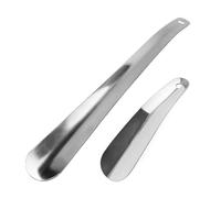 luoshaPUCY 2 PCS Calzador de Acero Inoxidable, Diseño Curvo con Orificios para Colgar, Fácil de Utilizar, Un Gran Ayudante para Calzarse(30cm&16cm)