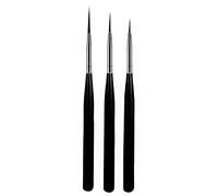 luoshaPUCY 3 Piezas Pinceles para Uñas, Pinceles Uñas Gel, Nail Art Pintura Dibujo Línea Herramienta, DIY Nail Art Design(Negro)