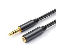 luoshaPUCY Cable Audio Alargador Extensión 5m, Jack Audio Estéreo 3,5 mm Macho a Hembra Cable de Extensión 3,5mm Jack para Extender Cables de Auriculares(Negro)