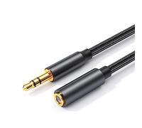 luoshaPUCY Jack Audio Estéreo 3,5 mm Macho a Hembra Cable de Extensión 3,5mm Jack, Cable Audio Alargador Extensión para Extender Cables de Auriculares(Negro,1 Meter)