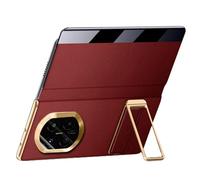 LUOTANL Cuero Caso para Huawei Mate X7, Pequeña Ventana De Visualización, Despertar Al Voltear Cubierta, Cierre Magnético, Soporte Estuche,Rojo,Mate X7