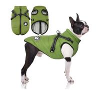 LUOWAN Abrigo para Perros de Invierno, Resistente al Viento, Impermeable, Abrigo para Perro con Arnés, Ropa para Climas Fríos, Chaqueta Cálida de Invierno