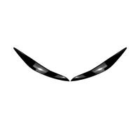 LUOWEINA 2 uds faro delantero de coche párpados cubierta tipo ceja Compatible for 5 Series F10 F11 2011 2012 2013 2014 negro brillante/fibra de carbono Párpados para faros de coche(Bright Black)