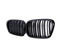 LUOWEINA 2 uds for capó de parachoques delantero de coche parrillas de listón doble Compatible for E39 serie 5 525 528 99-03 Rejilla de parachoques delantera para coche(Gloss Black)