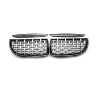 LUOWEINA ABS coche capó delantero parrilla diamante estilo meteorito Compatible for Serie 3 E90 E91 2005-2008 Rejilla de parachoques delantera para coche(Black sliver)