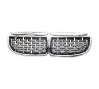 LUOWEINA ABS coche capó delantero parrilla diamante estilo meteorito Compatible for Serie 3 E90 E91 2005-2008 Rejilla de parachoques delantera para coche(Sliver)