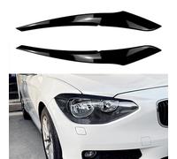 LUOWEINA Ceja for faro de coche, párpado Compatible for F20 F21 1 Series 116i 118i 120i 125i 2011-2014, lámpara de fibra de cejas claras Párpados para faros de coche(Gloss Black)