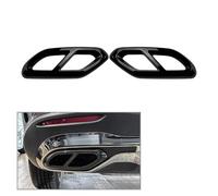 LUOWEINA Embellecedor cubierta salida tubo silenciador trasero 2 uds, Compatible for, GLC clase X254 2022 cubierta decorativa para escape de vehículo(Glossy Black)