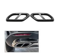 LUOWEINA Embellecedor cubierta salida tubo silenciador trasero 2 uds, Compatible for, GLC clase X254 2022 cubierta decorativa para escape de vehículo(Carbon Fiber Black)