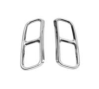 LUOWEINA Embellecedor cubierta salida tubo silenciador trasero 2 uds, Compatible for Q7, 2016-2019 cubierta decorativa para escape de vehículo(Silver)