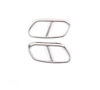 LUOWEINA Embellecedor cubierta silenciador trasero 2 uds, Compatible for Volvo, XC60 2018 2019 cubierta decorativa para escape de vehículo(Silver)