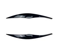 LUOWEINA Fibra de carbono faro de coche ceja párpado embellecedor cejas párpados tapas Compatible for Serie 3 E90 E91 320i 330i Sedan Touring 2005-2012 Párpados para faros de coche(Gloss Black)