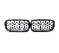 LUOWEINA Parachoques delantero de coche, rejillas dobles, modelo de diamante for X5 X6 M F15 F16 F85 F86 2014-2017 Rejilla de parachoques delantera para coche(Black)