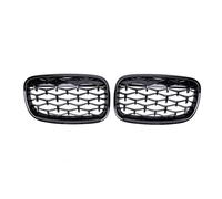 LUOWEINA Parrilla central delantera, Compatible for E70 E71 E72 X5 X6 2007-2013 Accesorios for automóvil Rejilla de diamante con capó ancho Rejilla de parachoques delantera para coche(Black)