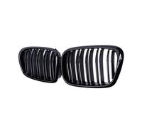 LUOWEINA Parrilla de parachoques delantero de coche, accesorios for E39 5-Series 525 528 1999-2003, rejillas de listones dobles de carreras, 2 uds. Rejilla de parachoques delantera para coche(Gloss Bl